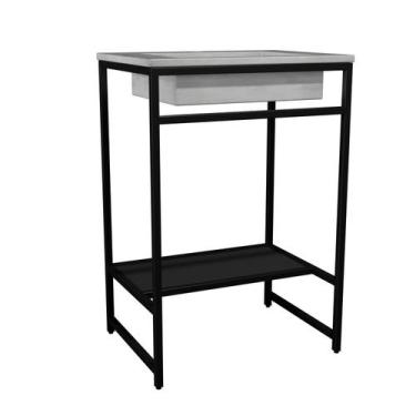 Imagem de Gabinete Banheiro Ferro Iron Black 60x45 cm - Venturi, Concreto
