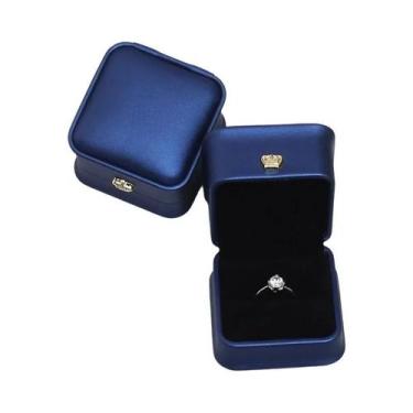Imagem de Caixa De Joias De Moda Em PU Rosa Dourado, Azul Marinho, Verde E Branc