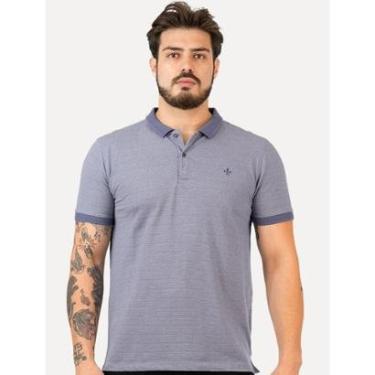 Imagem de Polo Dudalina Masculina Malha Textura Azul Escuro-Masculino