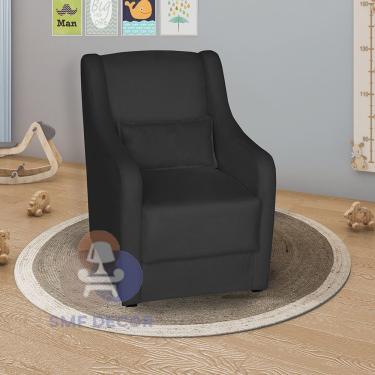 Imagem de Poltrona Para Amamentação Glamour Com Almofada Preto