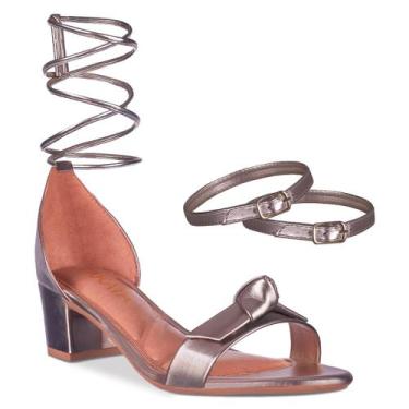 Imagem de Sandalia Feminina Salto Baixo Metalizado A338 - Usetakata/E-Takata, Pr