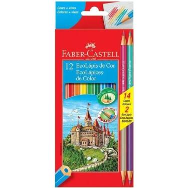 Imagem de Lápis De Cor Com 12 Cores + 2 Bicolores Faber- Castell Lapis De Cor Co