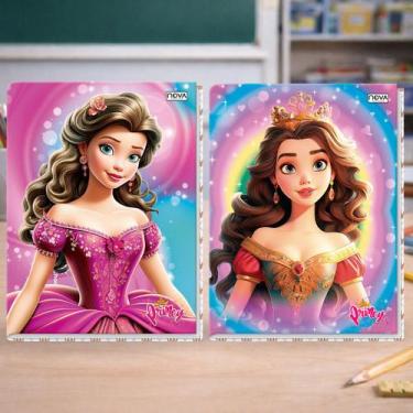 Imagem de Caderno 1/4 Brochura Princy 96 Folhas Capa Dura Menina - Nova Cadernos