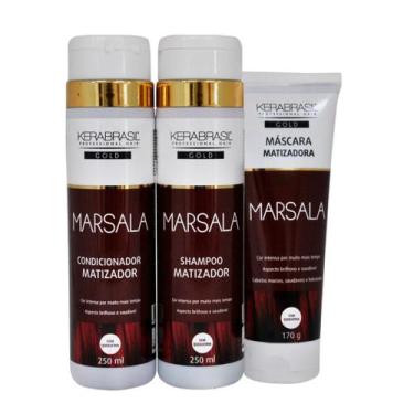 Imagem de Kit Shampoo + Condicionador e Mascara Marsala - Kerabrasil