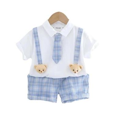 Imagem de Conjunto De Roupas De Verão Para Crianças Camiseta Em Patchwork E Shor