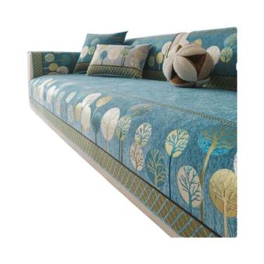 Imagem de Capa De Sofá Jacquard Chenille Boho Full Moon Tree Antiderrapante Para