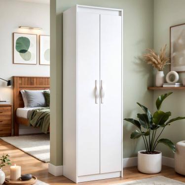 Imagem de Armário Sapateira Multiuso com 5 Prateleiras e Puxador Softfeel Bliss Branco