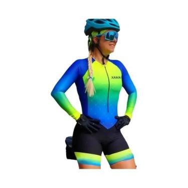 Imagem de Macacão De Ciclismo Feminino De Secagem Rápida Com Manga Longa XAMA 20