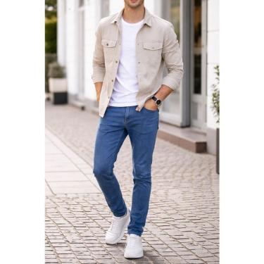 Imagem de Calça Jeans Masculina Hering Skinny Slim Azul Médio H1VV 1CS-Masculino