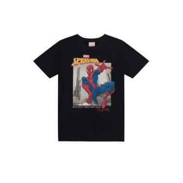 Imagem de Camiseta infantil menino do Homem-Aranha Brandili, 6, Preto