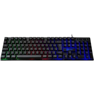 Imagem de Teclado Membrana Gamer Kalkan Hati, Rainbow, USB, ABNT2, Preto - KLK00012-Unissex