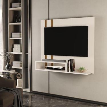 Imagem de Painel Para Smart Tv Pompéia 90x90cm Com Prateleira Para Aparelhos Off/cedro
