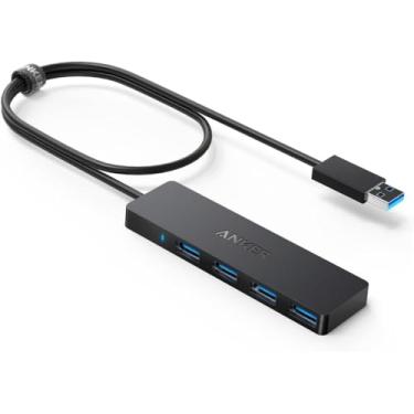 Imagem de Hub USB 3.0 de 4 Portas Anker, Transferência de Dados 5 Gbps, Design Ultrafino, Compatível com MacBook, iMac, Surface, HDD, e Mais (USB-A, 60 cm)