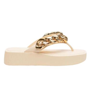 Imagem de Chinelo Plataforma Hit Corrente Vanilla Ouro Petite Jolie PJ6515-Feminino