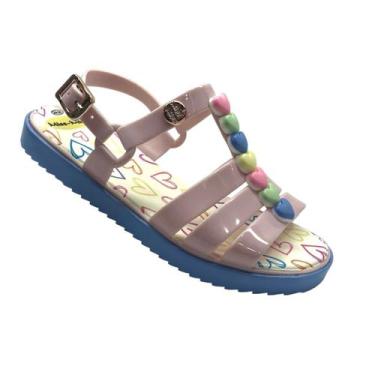 Imagem de Sandália Infantil Feminina Menina Plataforma Baixa Com Detalhe De Cora