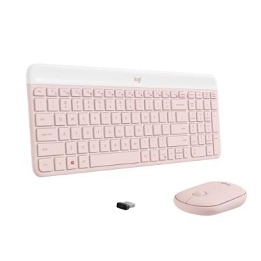 Imagem de Combo Teclado e Mouse sem fio Logitech MK470 com Design Slim, Digitação e Clique Silencioso, Mouse Ambidestro, Conexão USB e Pilhas Inclusas - Rosa