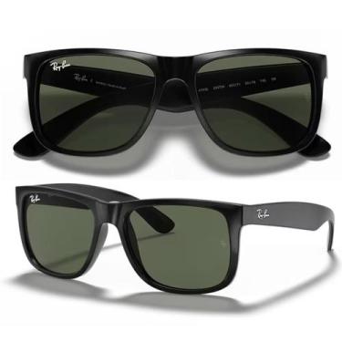 Imagem de Óculos De Sol Ray Ban Justin Classic Preto Fosco RB4165L Tamanho 57