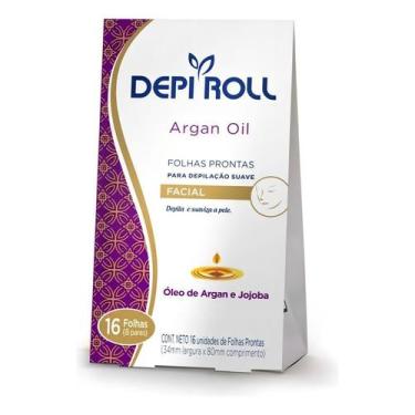 Imagem de Folhas Depilação Suave Depi Roll Prontas Facial 16 Argan