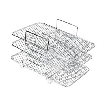 Imagem de Grelha Universal De Metal Para Fritadeira a Ar, Acessórios Quadrados, 