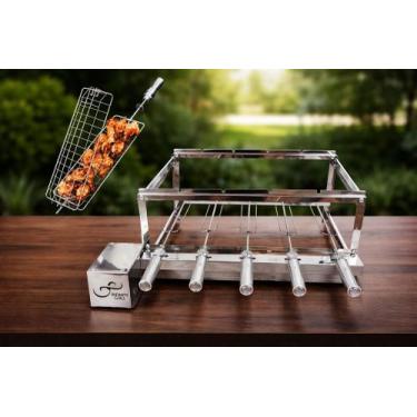 Imagem de Grill Churrasqueira Giratória 5 espeto + Brinde - infinity grill, Bivo