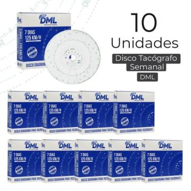 Imagem de Disco Tacografo Semanal 125km 7dias Dml (kit 10 Cx = 100 Jg)