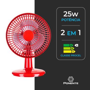 Imagem de Ventilador de Mesa Mini 20 cm Turbo Potente 3 Pás com Inclinação Verti
