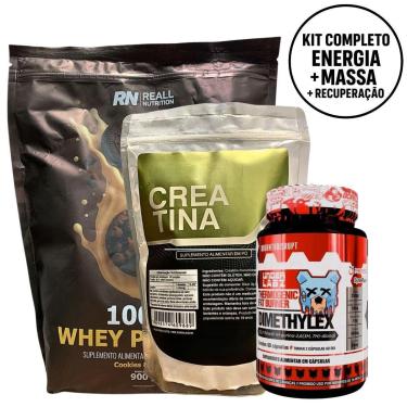 Imagem de Kit Whey Protein + Creatina Monohidratada 500g + Dimethylex-Unissex