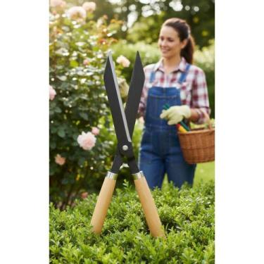 Imagem de Tesoura Podador Jardim Cerca Viva Profissional - 48cm Marrom - Congrat