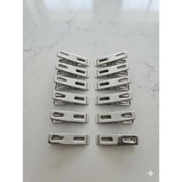 Imagem de Kit pregadores de roupa inox 5cm prendedor metálico resistente antifer