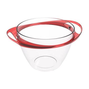 Imagem de Champanheira com Alças 6,2L Balde de Gelo Plástico Vermelho Transparen