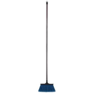 Imagem de Vassoura Multiuso de Nylon 19cm com Cabo de Madeira de 1,20m - Nobre -