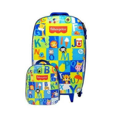 Imagem de Mochila Rodas 3D Lancheira Fisher Price Letras Infantil - Diplomata