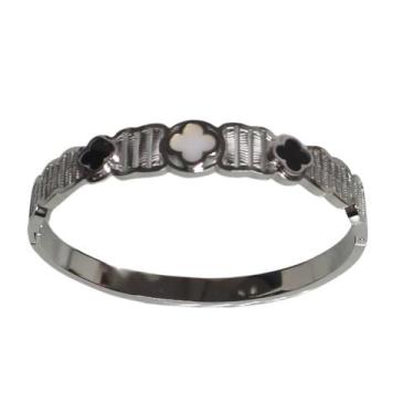 Imagem de Bracelete trevo inox luxuoso - Eliene Joias