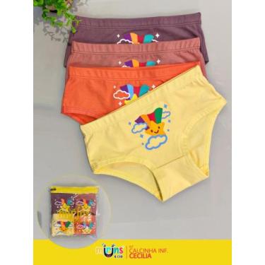 Imagem de Kit Calcinha Infantil Cecília 4 unidades - Êxito Lingerie, Desenho est
