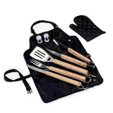 Imagem de Kit Churrasco 8 Peças Inox Com Avental E Luva - ZZ