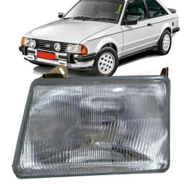 Imagem de Farol Escort 1982 A 1986 Lente De Vidro H4 Lado Motorista - ORGUS