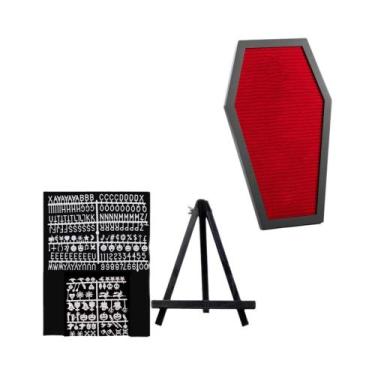 Imagem de Placa De Letras Preta 17x10.5 Polegadas Em Formato De Caixão Com Supor