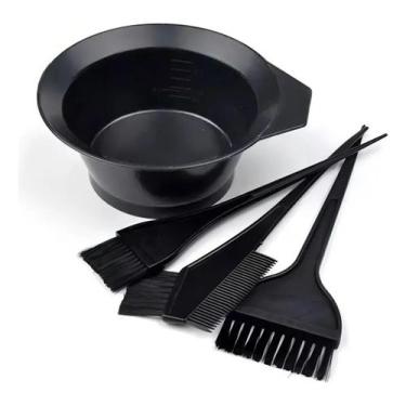 Imagem de Kit Pincel Pote Pintura Pintar Coloração Cabelo YoZI - 03 Pincéis - No