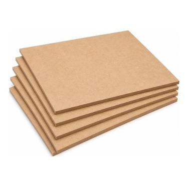 Imagem de Kit 5 Chapa Mdf Cru 3mm 60x30cm Placa Madeira Artesanato - 3dmelo