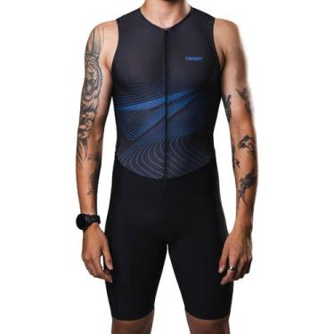 Imagem de Macaquinho Triathlon Triway Sports Concept Waves Regata Masc -, Preto,