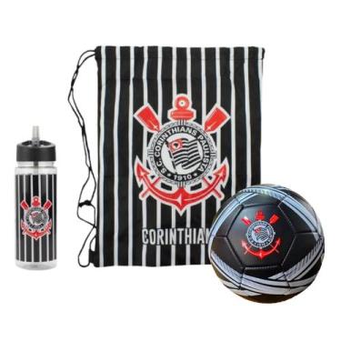 Imagem de Kit Esportivo Bola De Futebol Garrafa 450ml C/ Canudo E Mochila Tipo S