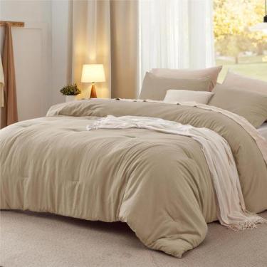 Imagem de Conjunto de Roupa de Cama Bedsure King 305x249 cm Caqui 3 Peças