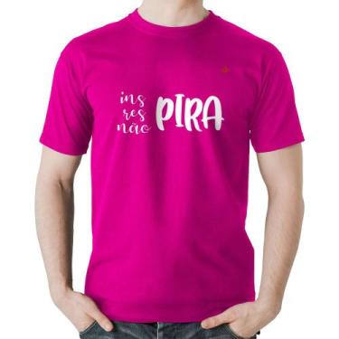 Imagem de Camiseta Algodão Inspira, respira, não pira - Foca na Moda, Rosa, GGG
