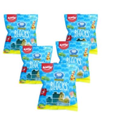 Imagem de Kit 5 uni Bala Gummy Blocks 4D - AMOS