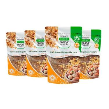 Imagem de Farinha de Linhaça Marrom Premium Kit 4 100% Natural 100g - Empório Ro