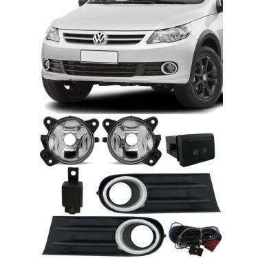 Imagem de Kit Farol de Milha Neblina Vw Gol Voyage Saveiro G5 2009 2010 2011 2012 2013 - Interruptor Modelo Original - Moldura Cromada