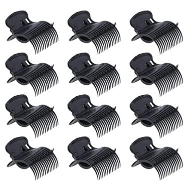 Imagem de Tongina Modelador de cabelo com 12 rolos – Plástico para uma ótima seção jumbo e segura o cabelo, bege/preto para escolher, preto