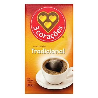 Imagem de 3 Corações Café Torrado e Moído Tradicional, 500g vácuo