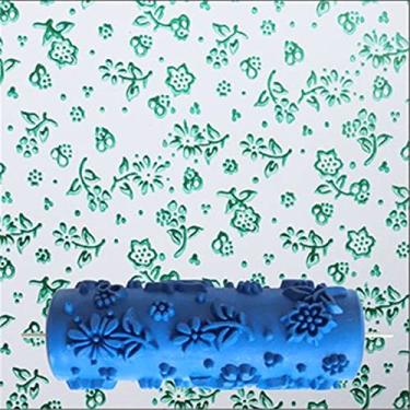 Imagem de Yajun Rolo de pintura para decoração de parede com estampa 3D, cabeça de escova de borracha 12,7 cm, máquina de pintura de sala de casa, textura de parede, decoração de estêncil, rolo-2