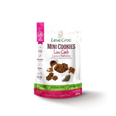 Imagem de Mini Cookies Low Carb Cacau e Amêndoas 90g - Leve Croc - Sem Glúten